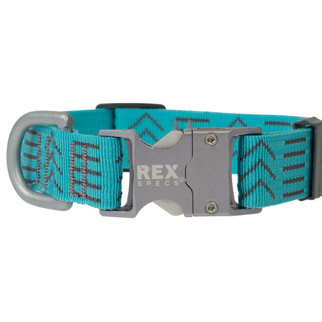 Blue Chevron Wanderer Collar Buckle Closed