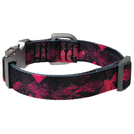 Pink Abstract Mountain Trails End Collar Back