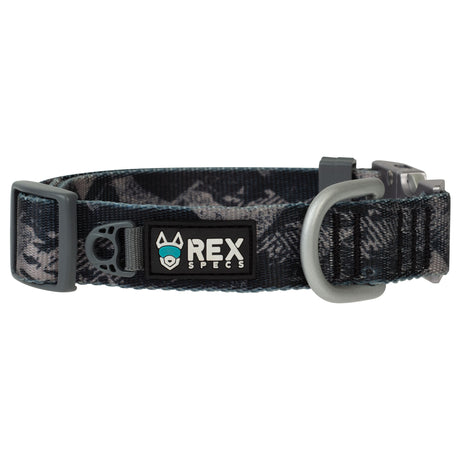 Gray Abstract Mountain Trails End Collar Side