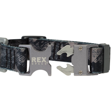 Gray Abstract Mountain Trails End Collar Buckle Open